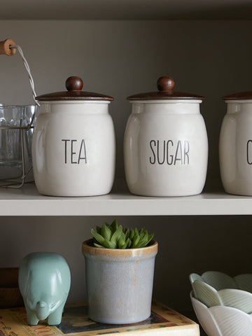 Westside Home Off White Sugar Canister