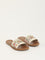 LUNA BLU Beige Floral Embroidered Sandals