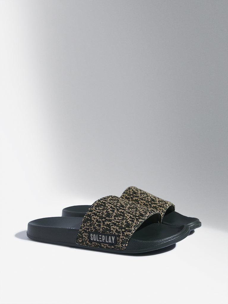 SOLEPLAY Olive Camouflage Design Pool Slides