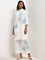 Utsa White Floral Printed Straight-Fit Kurta