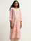 Utsa Pink Floral Embroidered Cotton Kurta