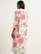 Utsa Coral Floral Print A-Line Cotton Kurta