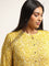 Diza Yellow Printed Button-Down Kurta