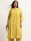 Diza Yellow Printed Button-Down Kurta