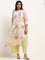 Diza Pink Floral Pintuck Cotton Kurta