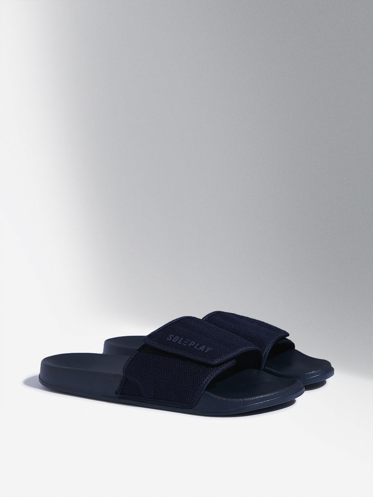 SOLEPLAY Navy Mesh Detailed Slides