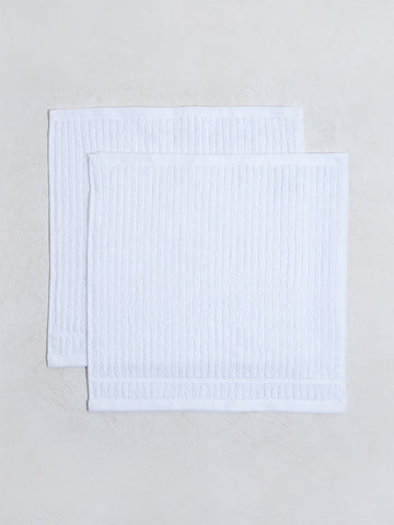 Westside Home White Face Towels (Set of 2)