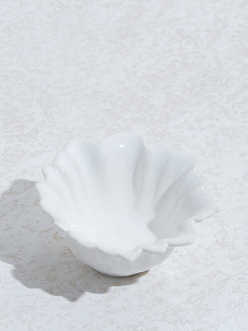 Westside Home White Leaf Large Bowl