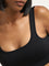 Superstar Black Ribbed Textured Seamfree Sports Bra