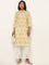 Utsa Yellow Straight Fit Printed Kurta