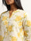 Utsa Yellow Floral Print Cotton Kurta