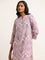 Utsa Lilac Straight-Fit Printed Kurta