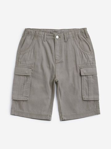 Y&F Kids Olive Mid Rise Cargo Shorts