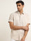 WES Casuals Beige Cotton Relaxed Fit Shirt