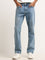 Nuon Blue Mid Rise Straight Fit Jeans