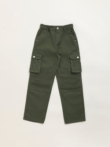 Y&F Kids Olive Green Cargo Pants