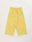 Utsa Kids Yellow Mid-Rise Wide-Leg Cotton Blend Palazzos (8 -14yrs)