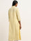 Utsa Yellow Floral Embroidered Fit-and-Flare Cotton Kurta