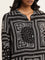 Utsa Black Paisley Printed A-line Kurta