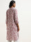 Utsa Lilac Leaf Patterned Straight Kurta