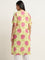 Diza Yellow Floral Printed Straight Cotton Kurta