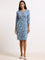 Wardrobe Blue Floral Wrap Dress