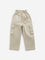 HOP Kids Beige Mid-Rise Paperbag Waist Trousers