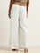 LOV White Tie up Cotton Wide Leg Pants