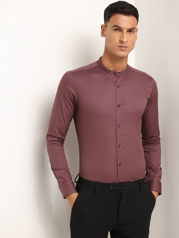 WES Formals Mauve Ultra Slim Fit Shirt