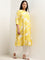 Diza Yellow Floral Pattern A-Line Kurta