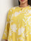 Diza Yellow Floral Pattern A-Line Kurta