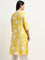 Diza Yellow Floral Pattern A-Line Kurta