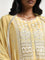 Vark Yellow Embroidered Kurta, Inner, Pants & Dupatta Set