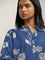 Utsa Indigo Surkhab Printed Straight Cotton Kurta