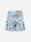 HOP Kids Blue Faded Mid-Rise Cargo Shorts