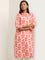 Utsa Coral Ikat Printed Cotton Straight Kurta