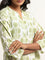 Utsa Green Leaf Print Kurta