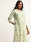 Utsa Green Leaf Print Kurta