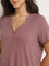 Wunderlove Dark Mauve Ribbed Top