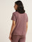 Wunderlove Dark Mauve Ribbed Top