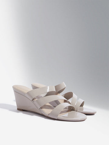 LUNA BLU Taupe Multi-Strap Heel Sandals