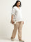 Gia White Cotton Ribbed Top