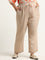 Gia Beige Mid Rise Straight Pants