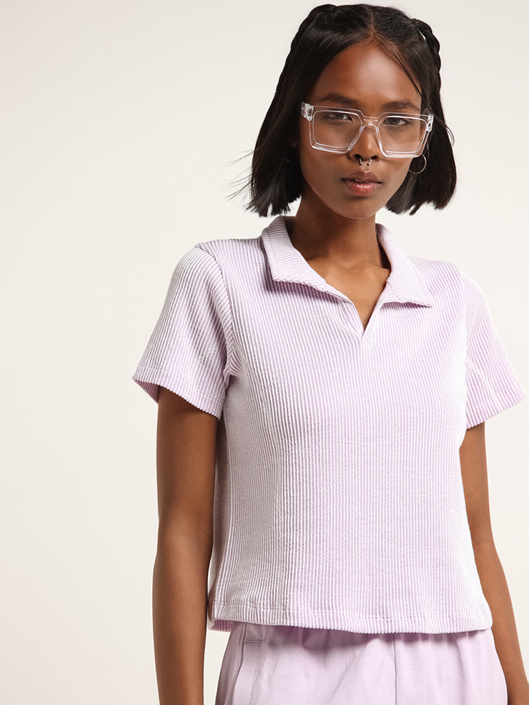 Studiofit Lilac Textured Top