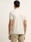 WES Casuals Beige Floral Printed Slim Fit Polo T-Shirt