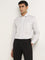 WES Formals Light Grey Striped Slim Fit Shirt