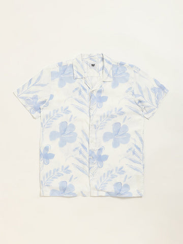 Y&F Kids Blue Floral Pattern Shirt