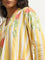 Utsa Yellow Striped Pattern A-Line Cotton Kurta