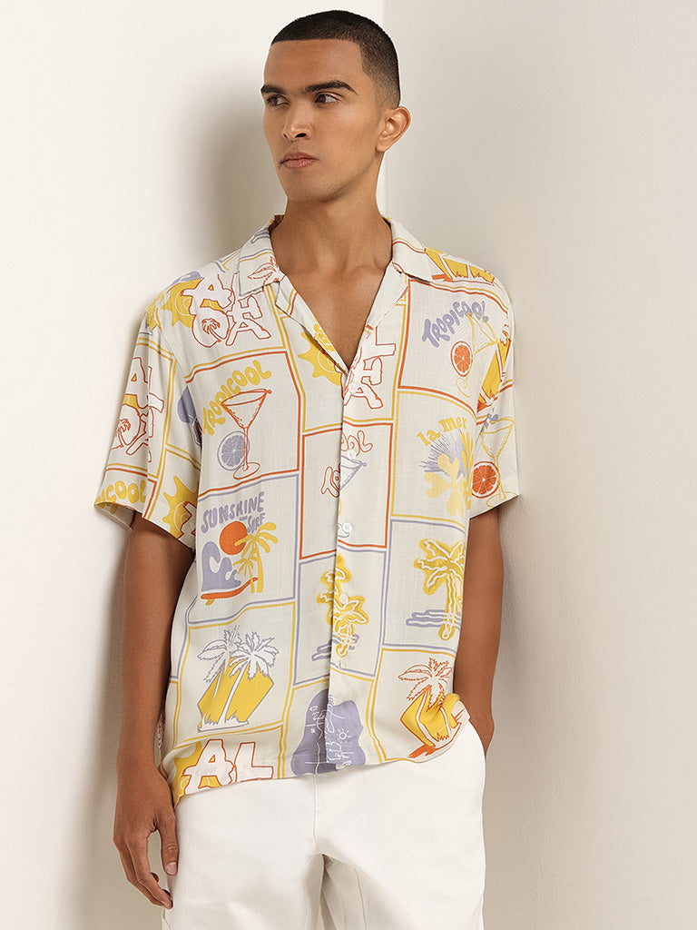 Nuon Multicolour Summer-Inspired Relaxed-Fit Shirt