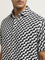 Ascot Black & White Printed Relaxed-Fit Blended Linen Shirt